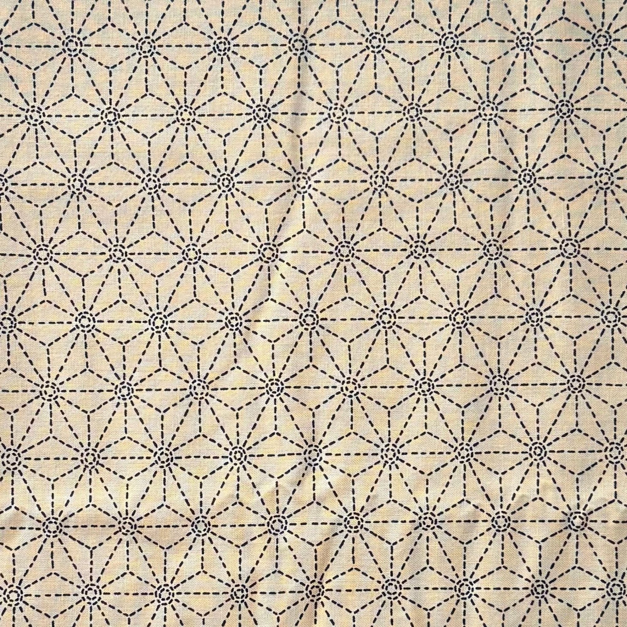 Broken Asanoha Cream - Cotton Print Fabric - $30 Per Metre