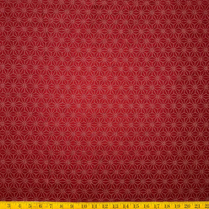 Broken Asanoha Red - Cotton Print Fabric - $30 Per Metre