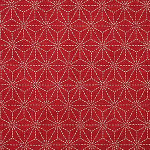 Broken Asanoha Red - Cotton Print Fabric - $30 Per Metre