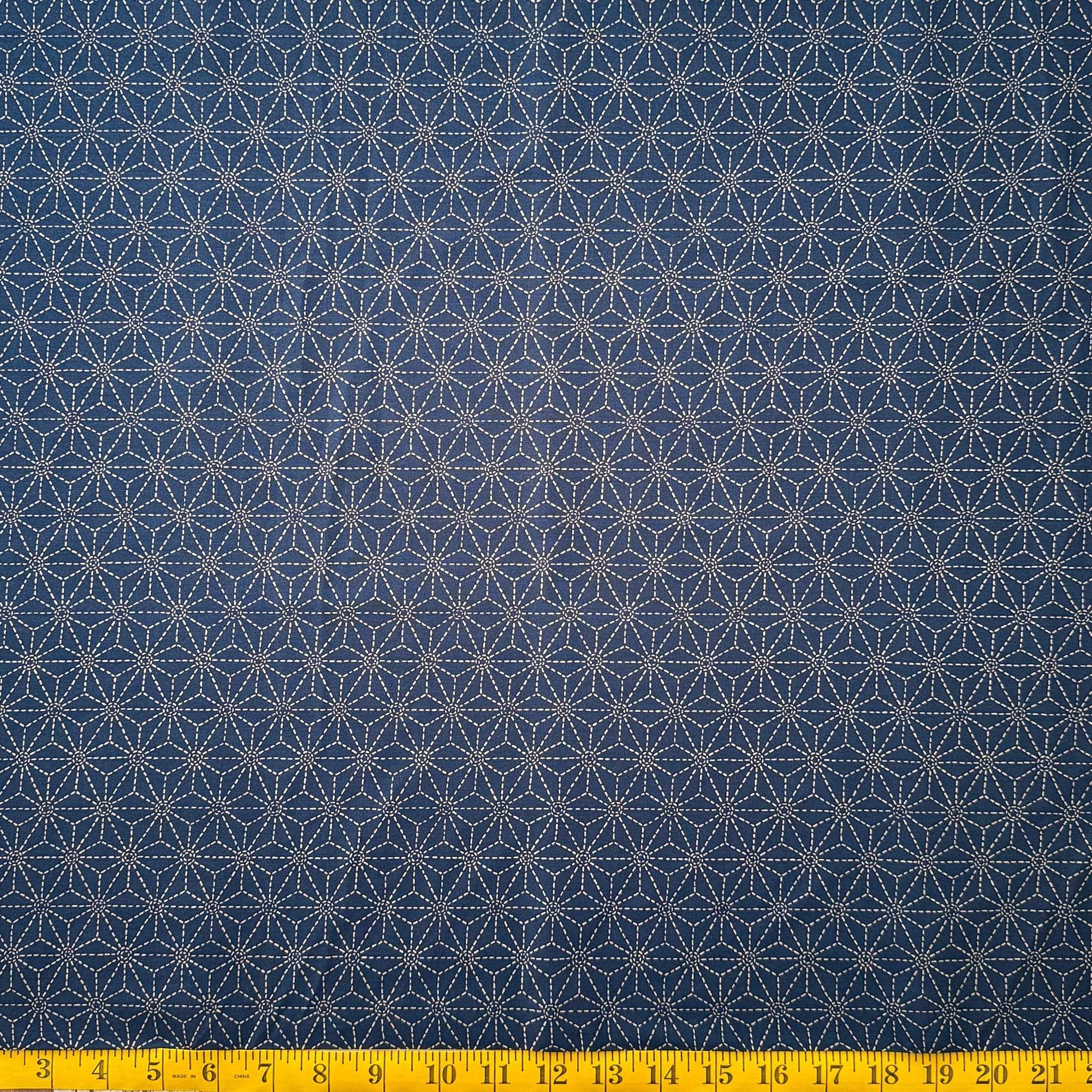 Broken Asanoha Steel Blue - Cotton Print Fabric - $30 Per Metre