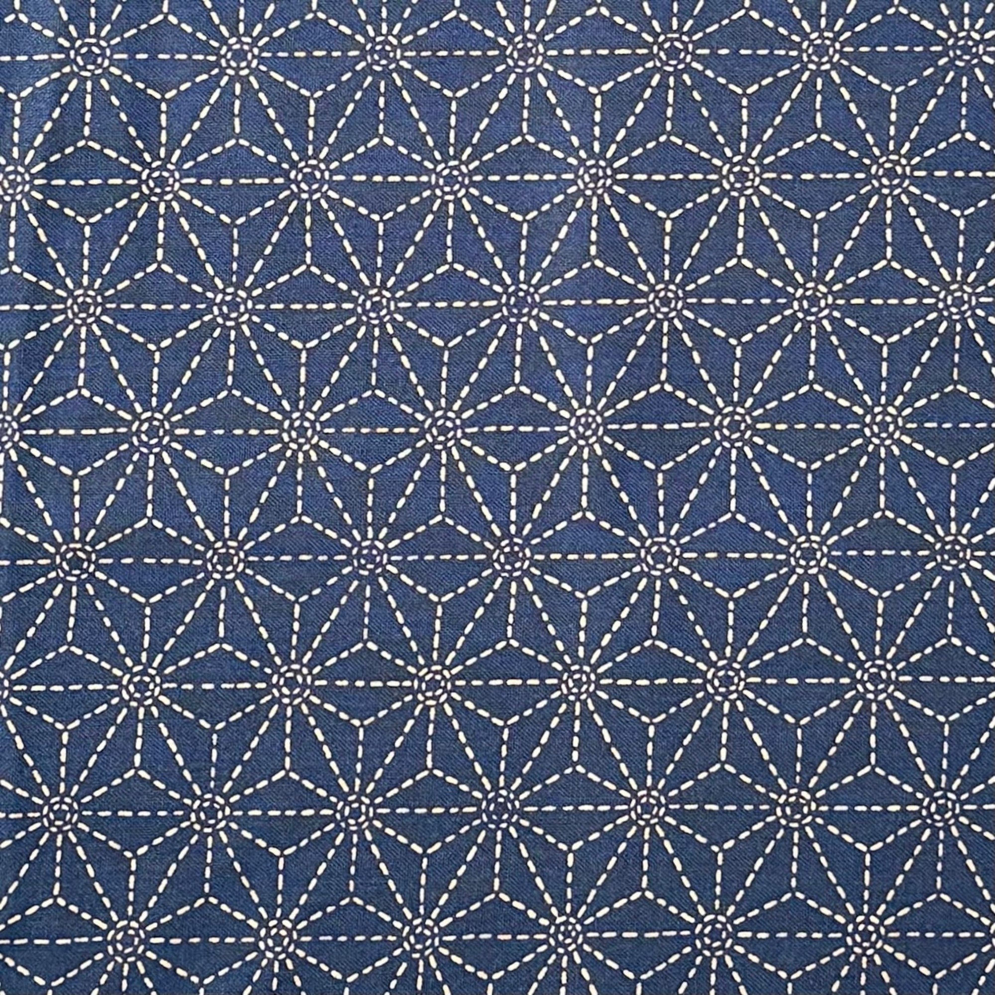 Broken Asanoha Steel Blue - Cotton Print Fabric - $30 Per Metre