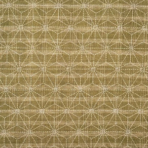 Large Broken Asanoha Green - Cotton Print Fabric - $32 Per Metre