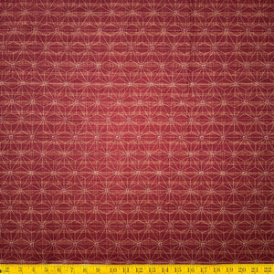 Large Broken Asanoha Red - Cotton Print Fabric - $32 Per Metre