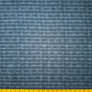 Large Broken Asanoha Denim - Cotton Print Fabric - $32 Per Metre