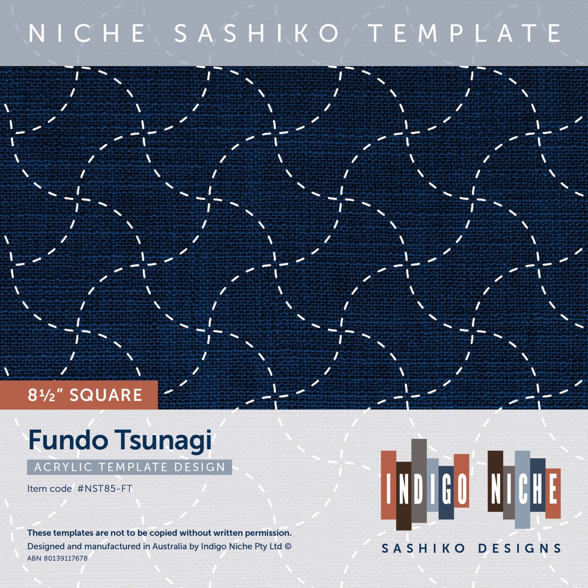 Fundo Tsunagi - 8.5" Niche Sashiko Template