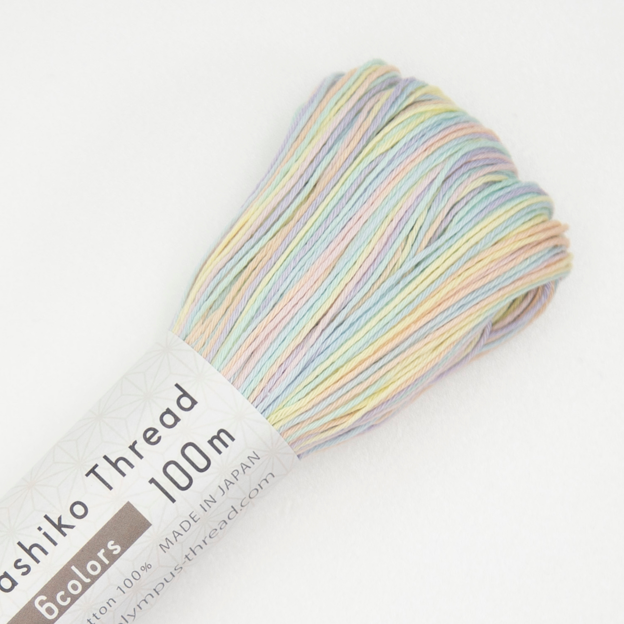 Olympus Sashiko Variegated Thread 100m ST302 Pastel Rainbow