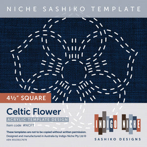 Celtic Flower Kamon - 4.5" Niche Sashiko Template