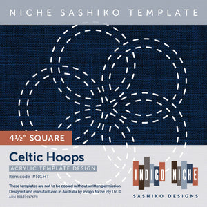 Celtic Hoops Kamon - 4.5" Niche Sashiko Template