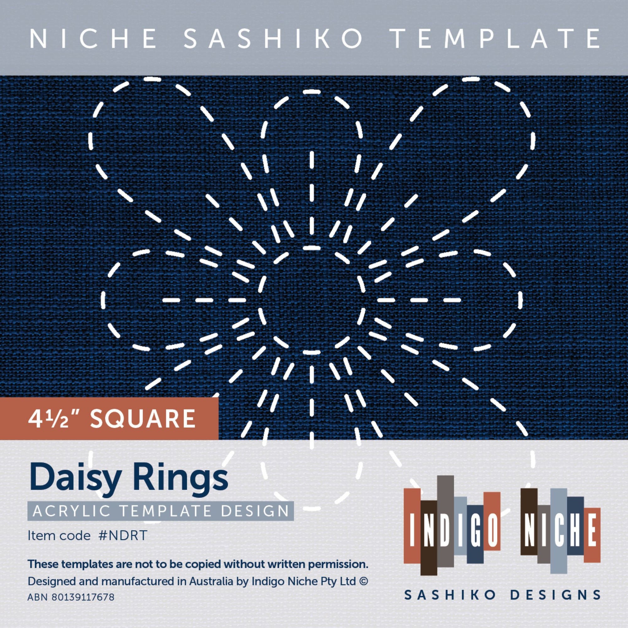 Daisy Rings Kamon - 4.5" Niche Sashiko Template