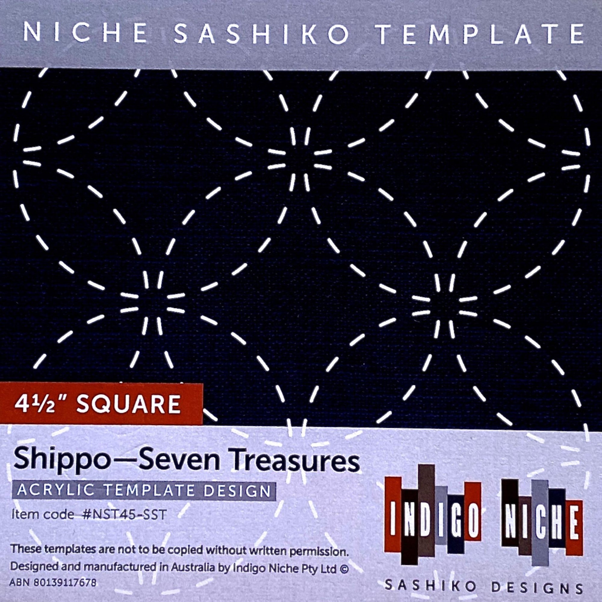 Shippo - Seven Treasures - 4.5" Niche Sashiko Template