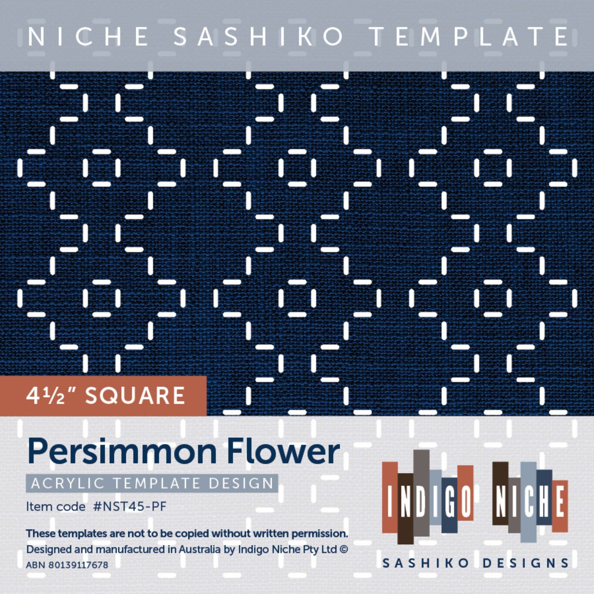 Persimmon Flower - 4.5" Niche Sashiko Template