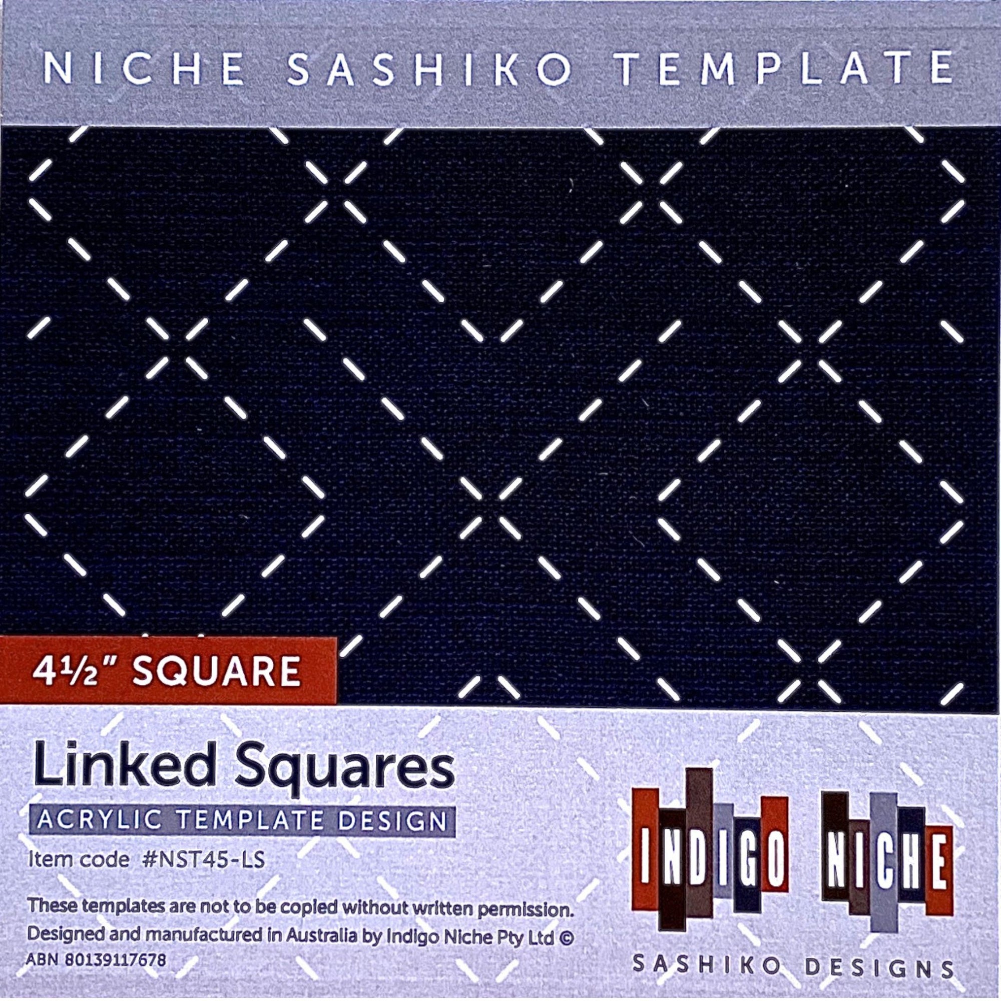 Linked Squares - 4.5" Niche Sashiko Template