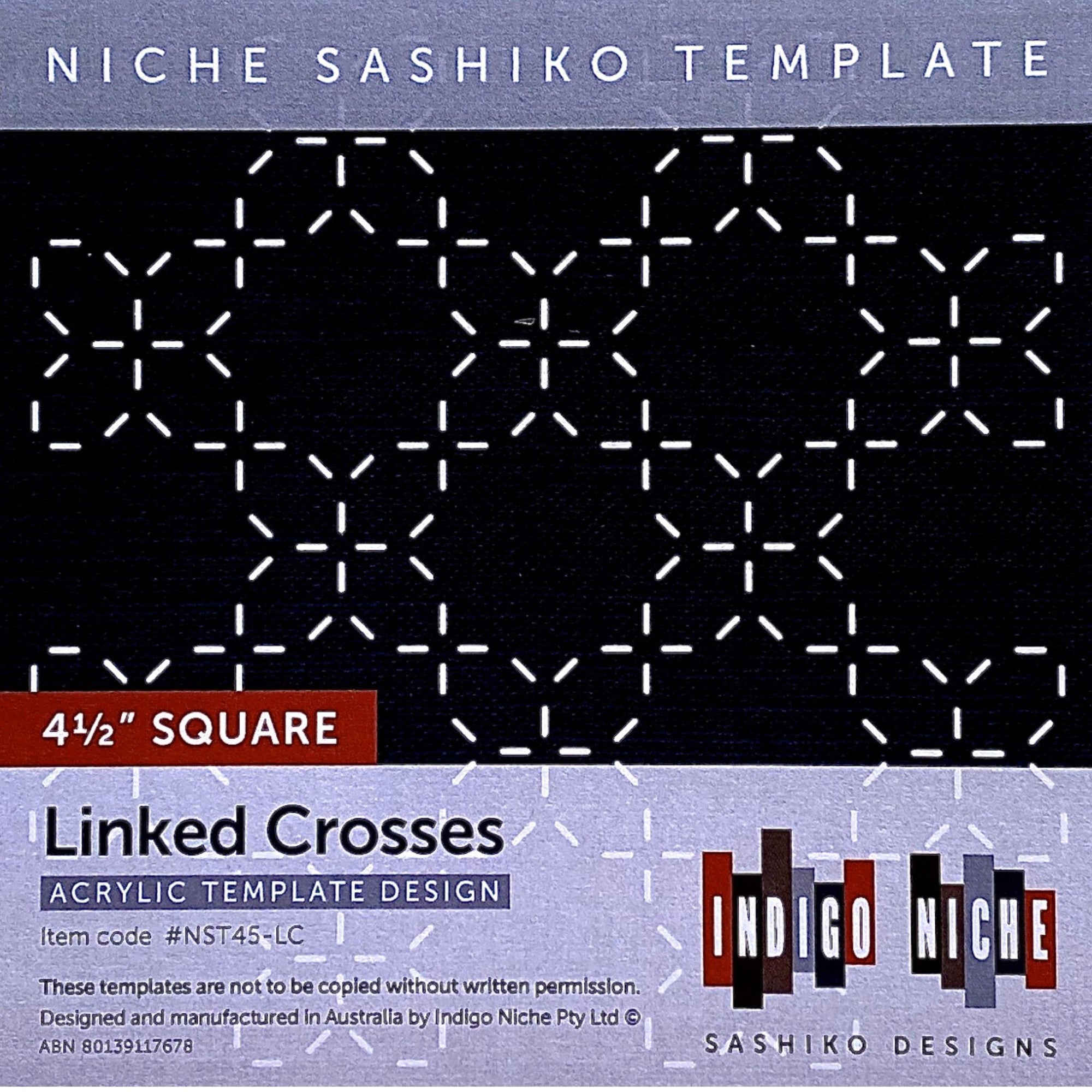 Linked Crosses - 4.5" Niche Sashiko Template