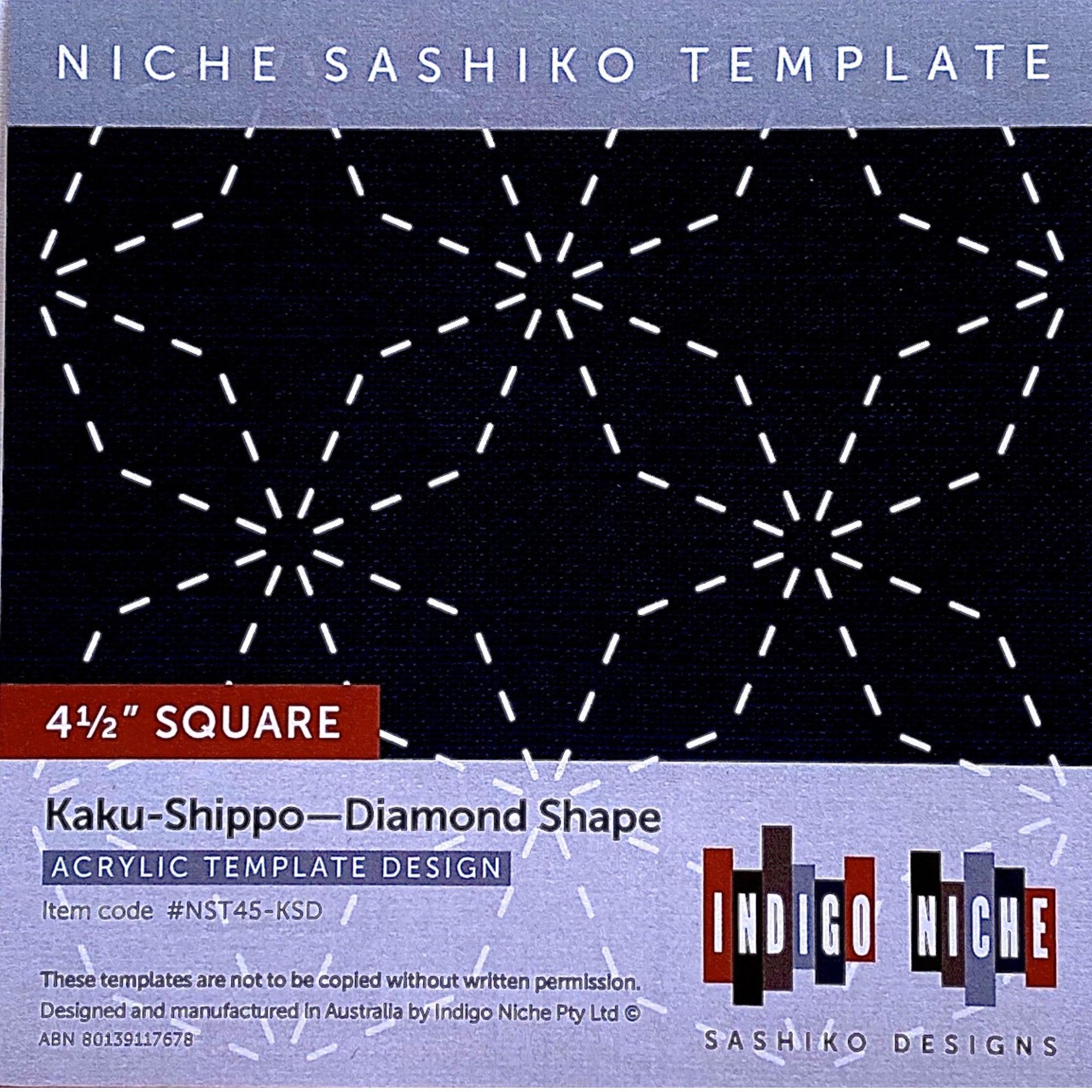 Kaku-Shippo - Diamond Shape - 4.5" Niche Sashiko Template