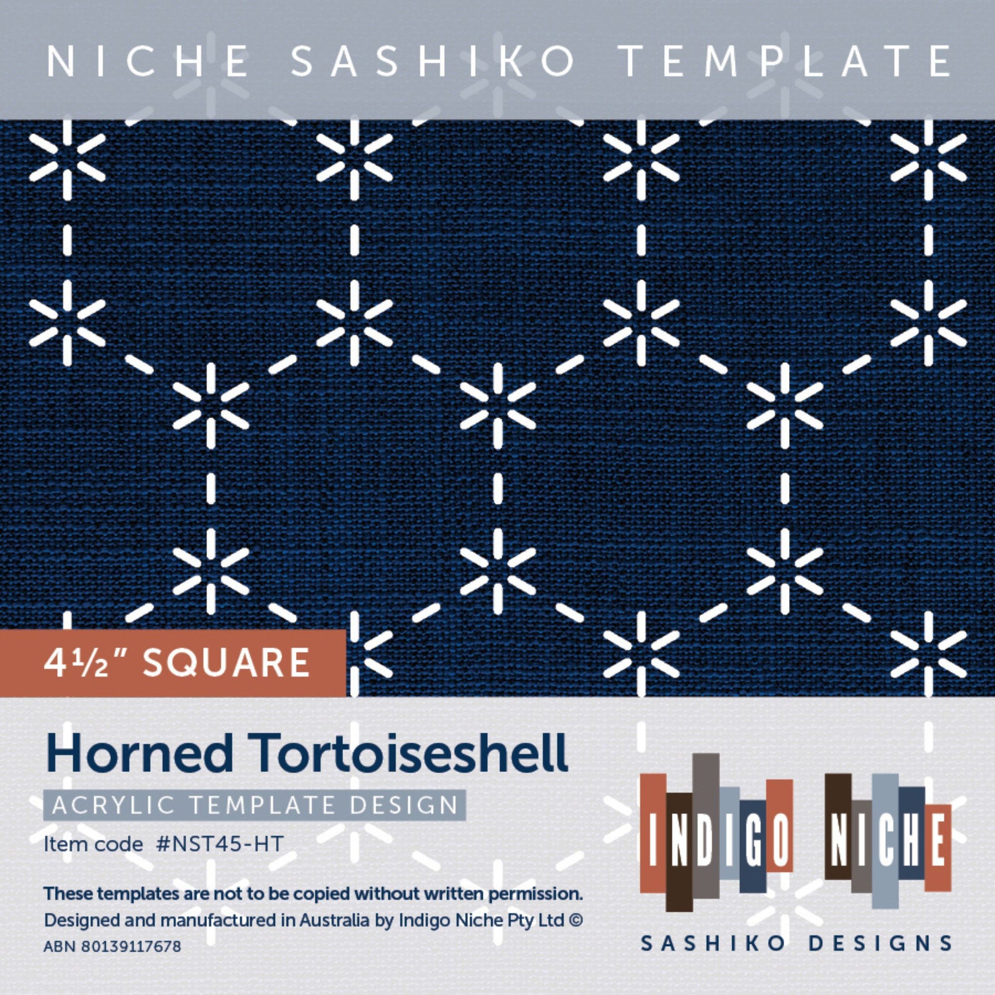 Horned Tortoiseshell - 4.5" Niche Sashiko Template