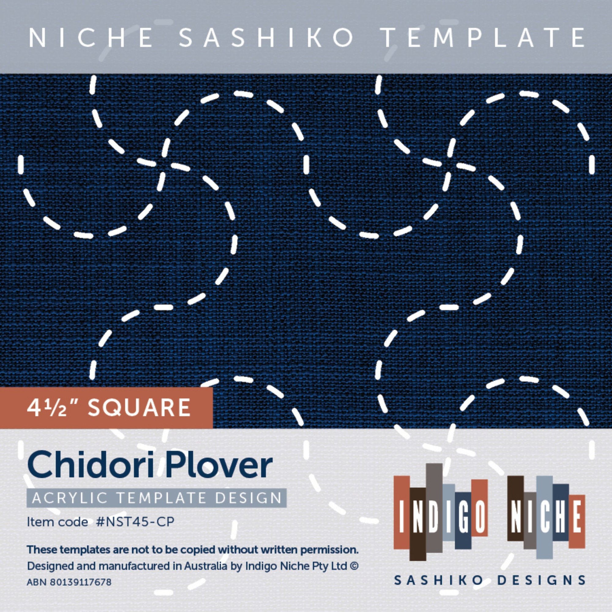 Chidori Plover - 4.5" Niche Sashiko Template