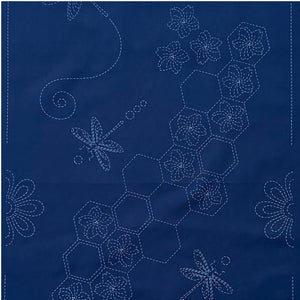 Dragonflies & Hexagons Pre-Printed Sashiko Panel