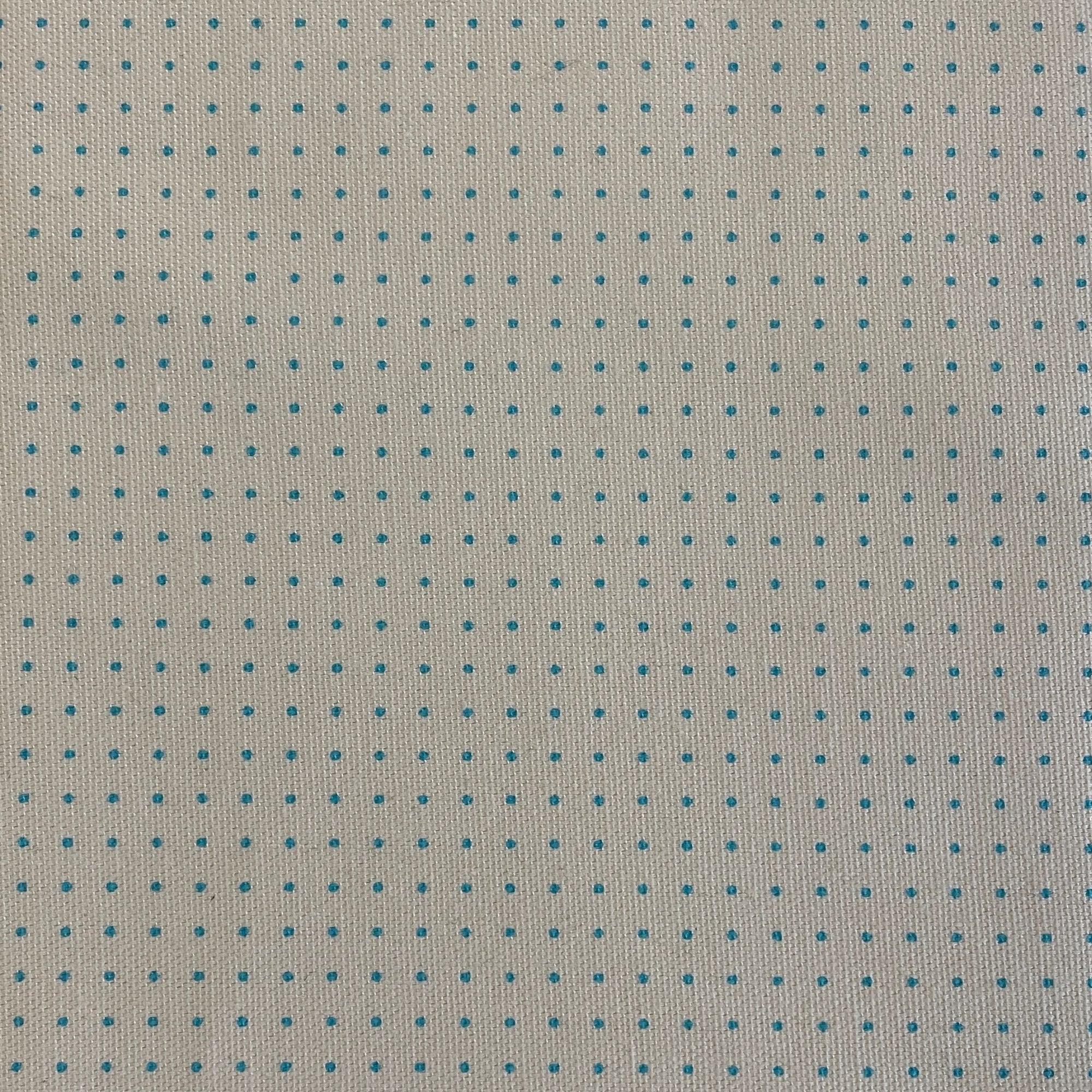 Pre-Stencilled Sashiko Fabric Dot Grid Ecru - $50 Per Metre