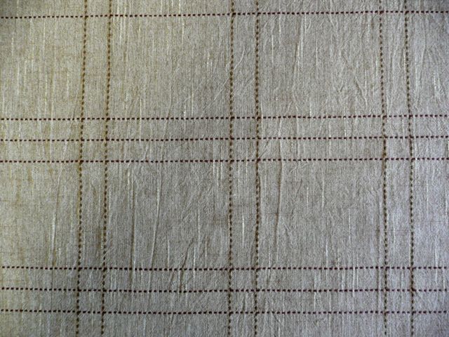 japanese taupe fabric with brown stitch lines