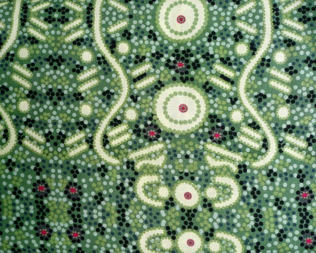green water dreaming aboriginal cotton print fabric