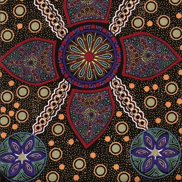 black stella aboriginal cotton fabric