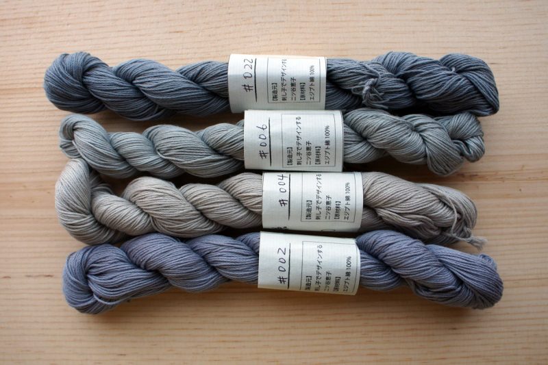 natural dyed sashiko thread grey
