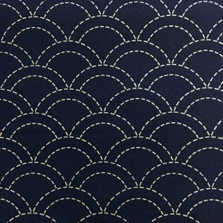 Seigaiha Pre-Stencilled Fabric - Blue