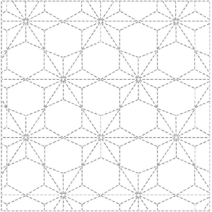 asanoha with hexagons sashiko pattern