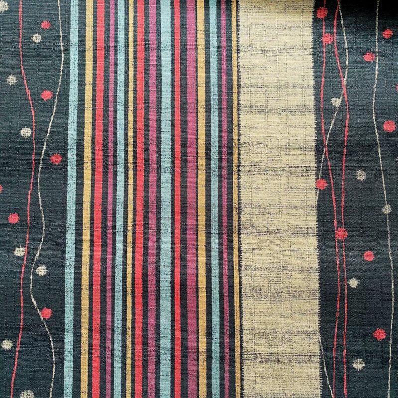 striped spotted dobby weave japanese fabric black