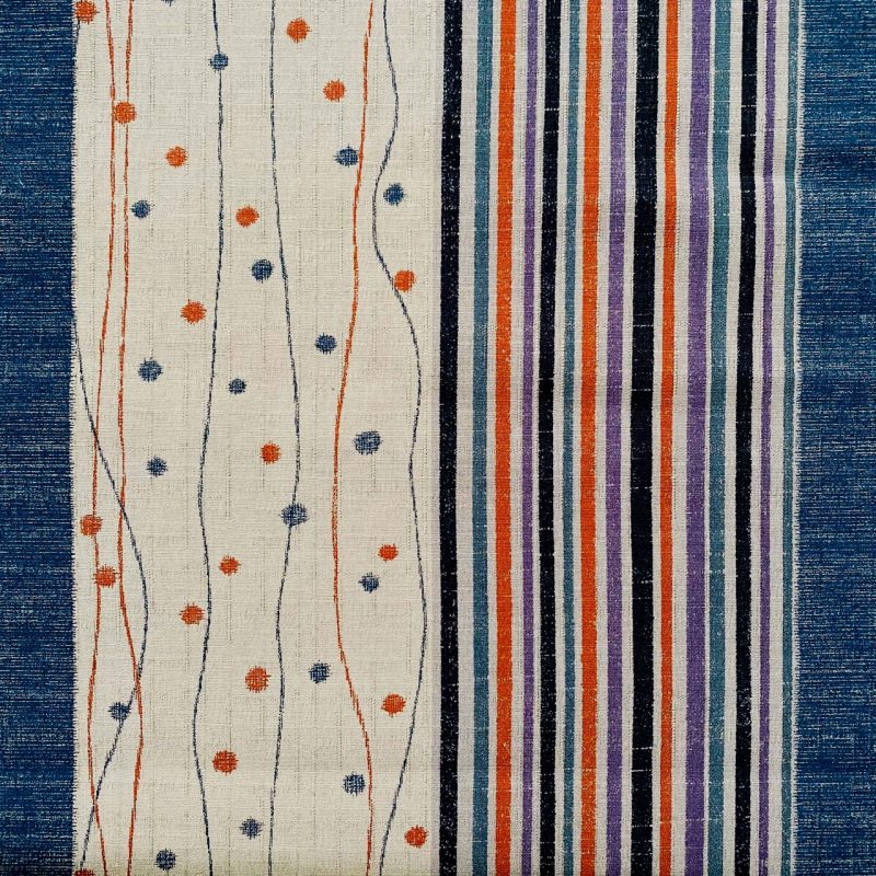 spotted striped japanese dobby weave fabric blue