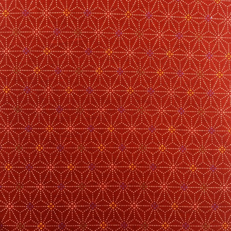 red hemp leaf pattern fabric