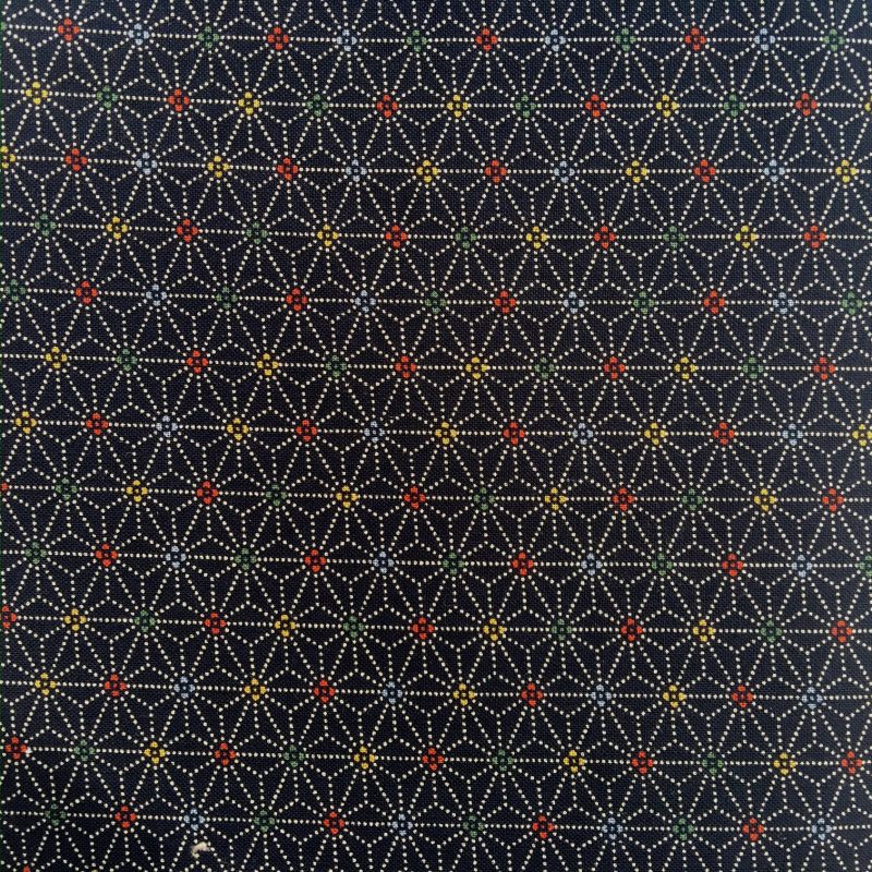 indigo hemp leaf pattern fabric