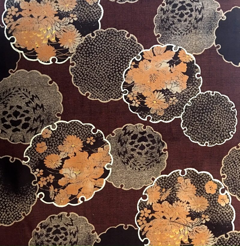 chocolate floral dobby weave fabric