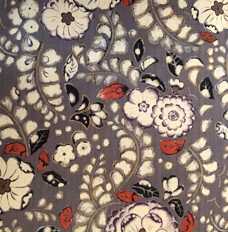 grey floral dobby weave fabric