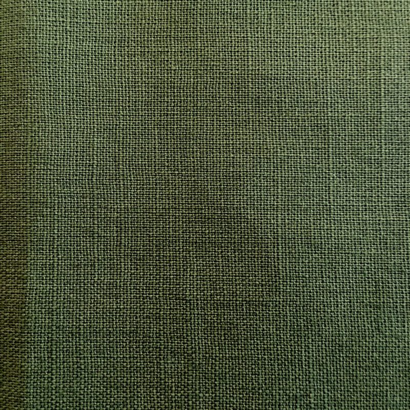 green cotton linen fabric for sashiko embroidery
