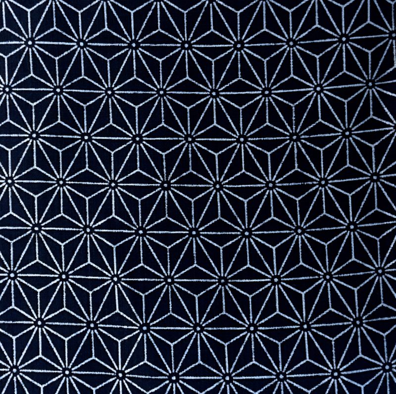 indigo fabric with asanoha design