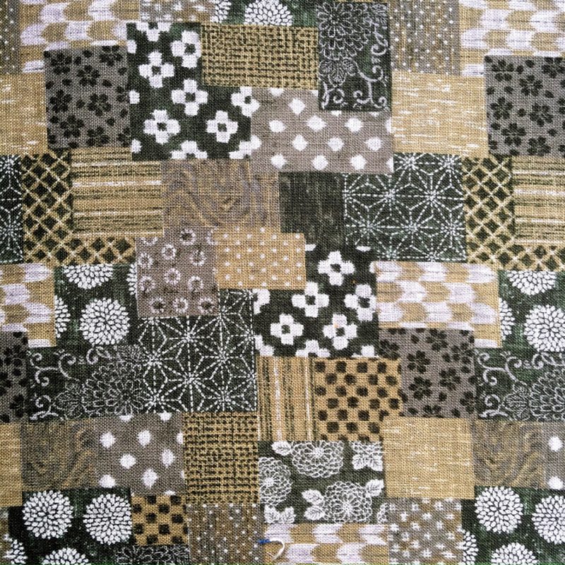 sage green patchwork japanese poplin fabric