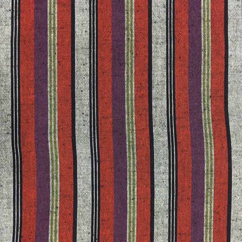 purple red striped cotton japanese fabric