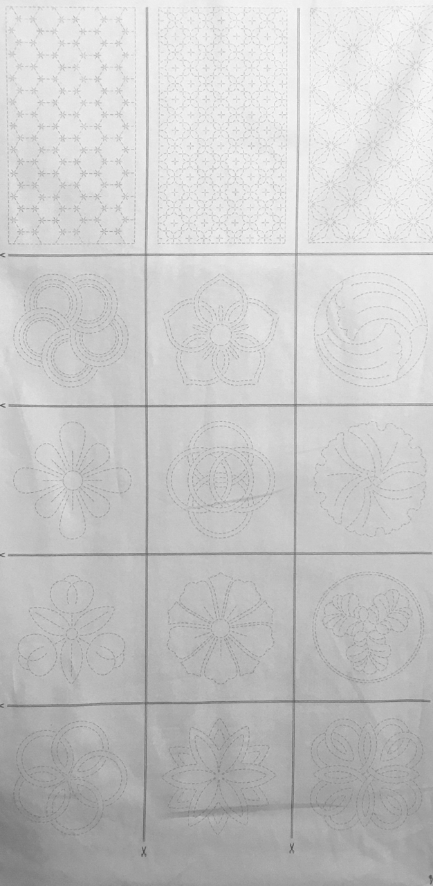 sashiko treasures panel 1 white