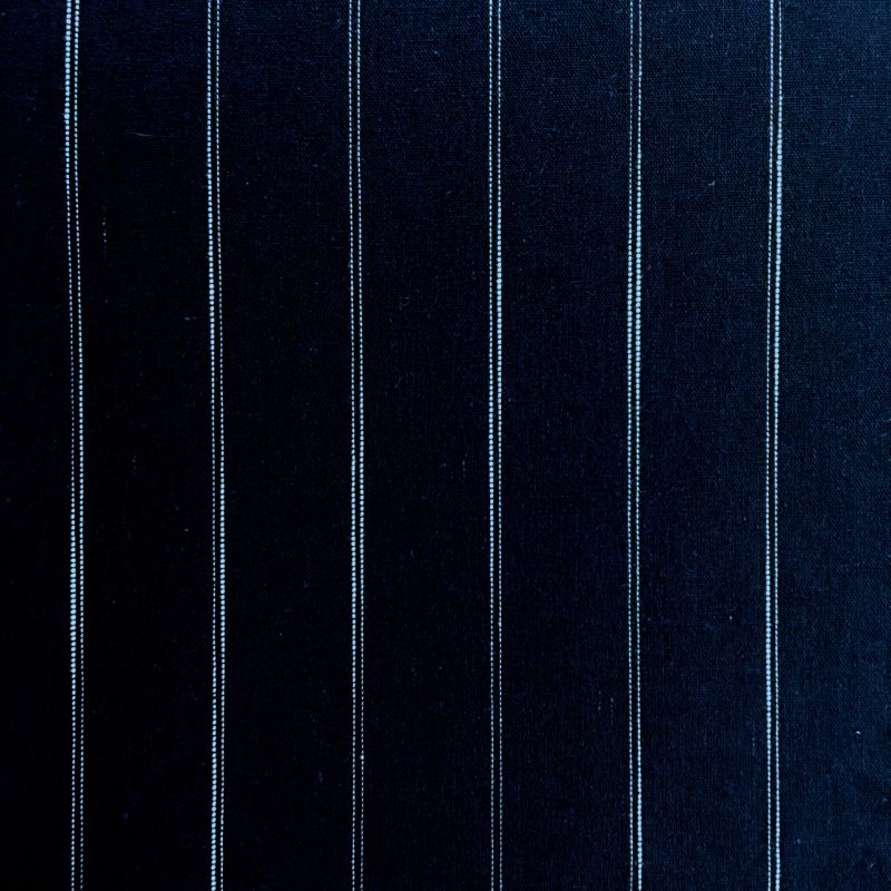 navy cotton linen fabric with double pinstripe