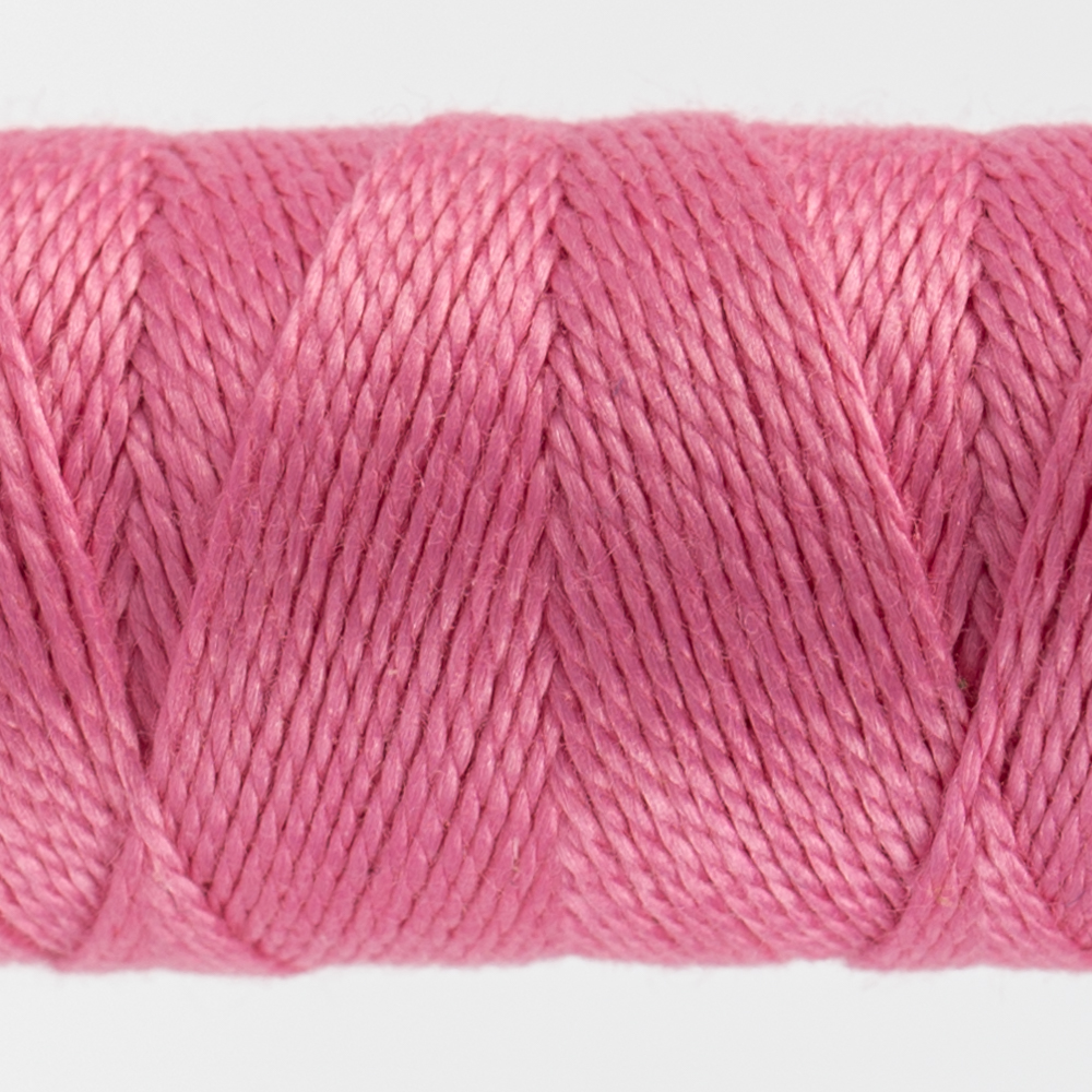 closeup of dusty pink perle cotton thread