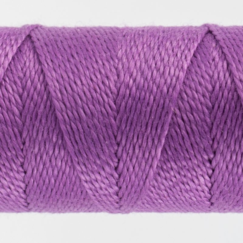 closeup of violet perle cotton thread