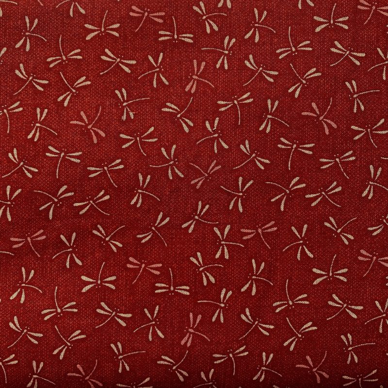 red dragonfly japanese cotton fabric