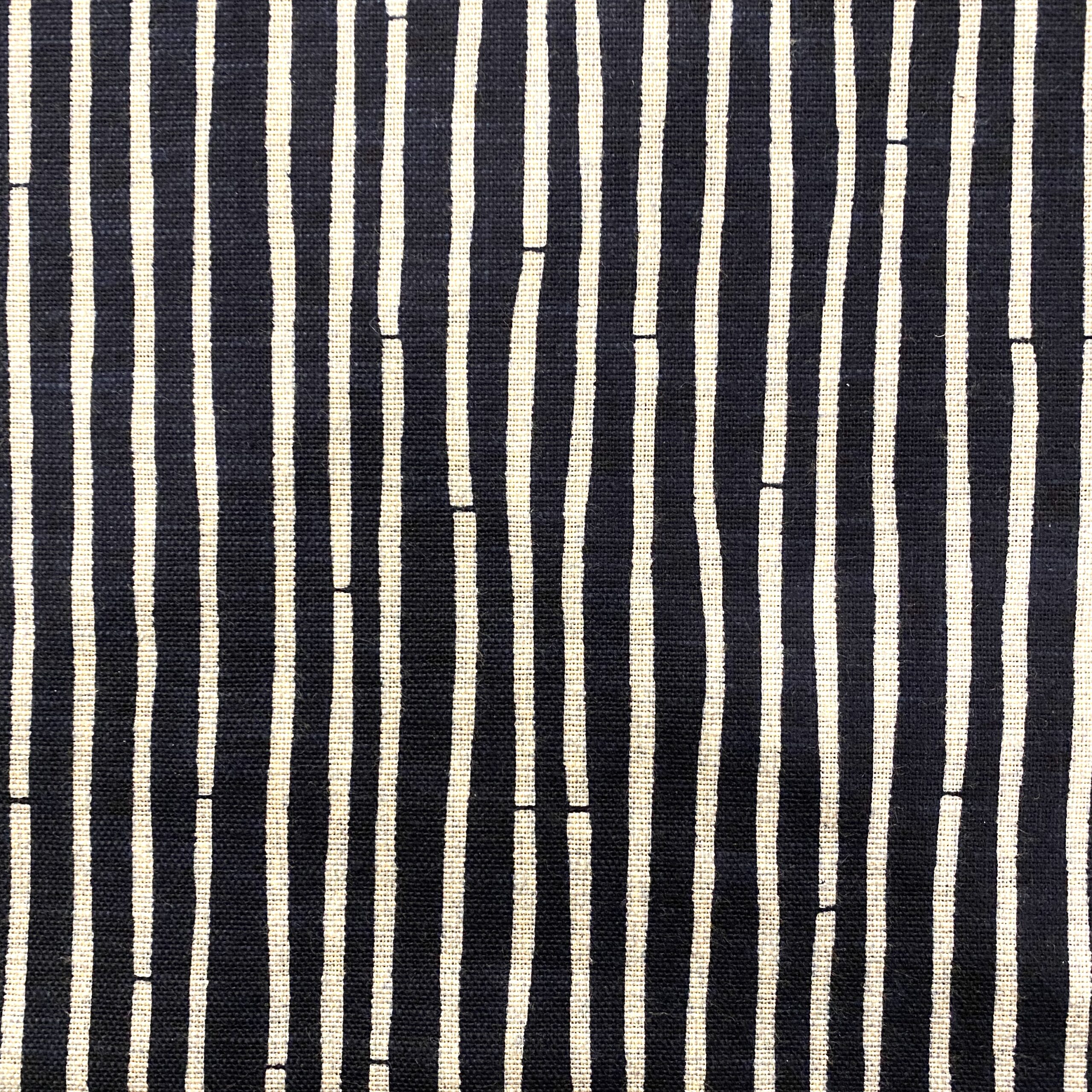 Vanilla Stripe Japanese Cotton Print Fabric - Indigo