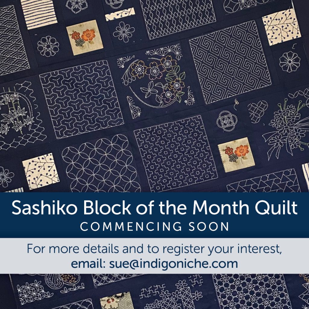 'Floral Traditions' BOM Sashiko Quilt Starts September
