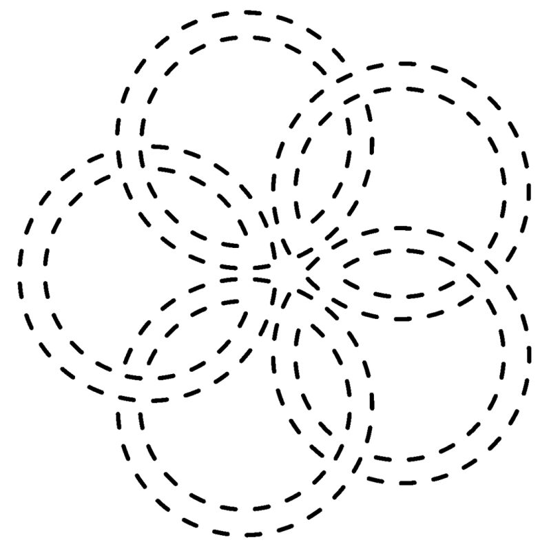 sashiko template interlocking circles